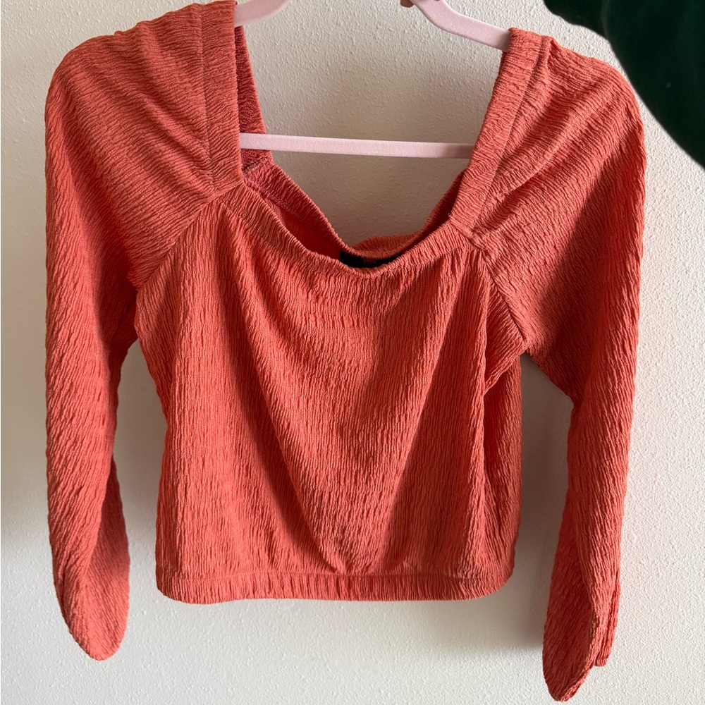 Iz Byer Women's Orange Crop Top